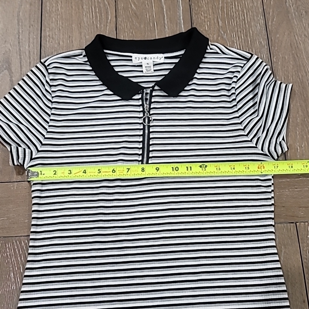 FINAL DROP Eye Candy Striped Polo Bodycon Dress Size Juniors XL - Picture 9 of 11